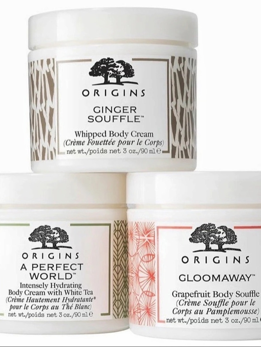 ORIGINS Ultimate Hydrating Body Cream Trio- Three 3oz Jars NEW IN BOX